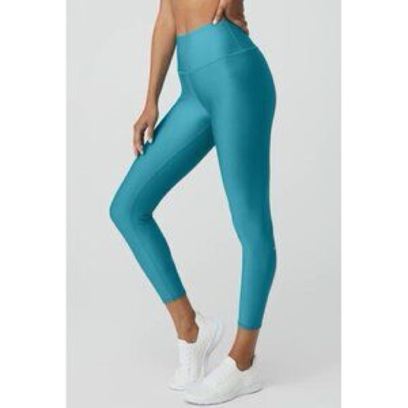 ALO Yoga High-Waist Airbrush Legging- Blue Splash/ Size Small (FLAWED) - Picture 2 of 11